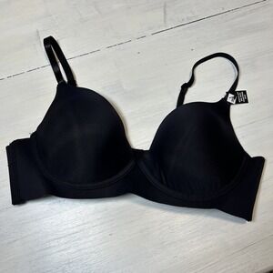 Steve Madden Bra 36B Demi Logo-Strap T-Shirt Bra Underwire Black 6298